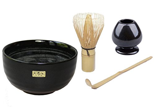 cucchiaio e frullino di bambù in confezione regalo turchese Set di 3 pezzi per tè matcha colore verde viola- verde Aricola composto da ciotola 